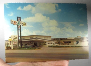 Postal de promoción vintage Shalimar Inn motel de carretera autopista 66 Gallup Nuevo México - Imagen 1 de 4