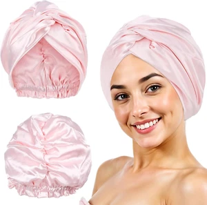 Satin Haarhaube, Nacht Schlafhaube Schlafmütze Elastisch Bonnet Sleep Cap Satin - Bild 1 von 7