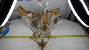 Rare Vintage Ovington New York Chicago Epergne Gold Tone Flower Bud Vase Bronze? - Picture 1 of 12