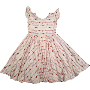 Vestido giratorio Dot Dot Smile Girls 5 6 Love Always Heart Empire nuevo con etiquetas - Imagen 1 de 4