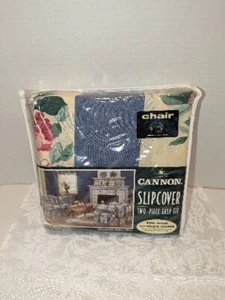 Vintage Cannon Two Piece Chair Slipcover Stockwell/Copen Blue - Picture 1 of 5