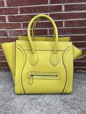 Bolso de Mano Celine Amarillo Cuero Tambor Micro Equipaje Foto 1 de 4
