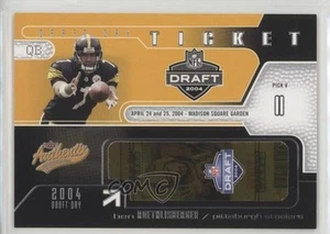 2004 Fleer Authentix Draft Day Tickets Ben Roethlisberger #DDT-BR Rookie RC - Picture 1 of 3