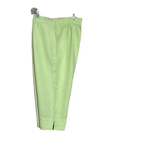 Avenue Green Capri Pants Sz 18/20 Linen Rayon Waist 40” Inseam 22” Rise 11.5” - Picture 1 of 11