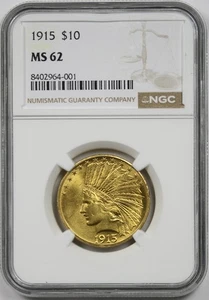 1915 10 $ NGC MS 62 Indian Head Gold Eagle - Bild 1 von 4