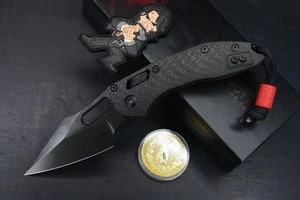 NEW Microtech Stitch-Ram-Lok Carbon Fiber Black DLC w/ John Wick Pack & Playge - Picture 1 of 12
