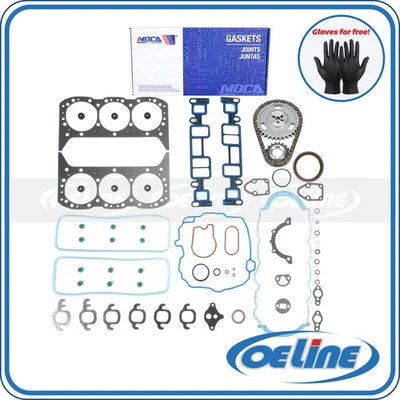 Juego de juntas inferiores de cabeza Kit de cadena de distribución para 96-00 GMC Chevrolet Isuzu 4,3 L Foto 1 de 4