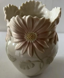 Vintage Lenox 6" Blumenblüte Gerbera Gänseblümchen Vase rosa & gelb Gänseblümchen Neu im Karton - Bild 1 von 12