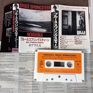 BRUCE SPRINGSTEEN Nebraska JAPAN CASSETTE TAPE 25KP868 PS (flap intact)  +INSERT - Picture 1 of 17