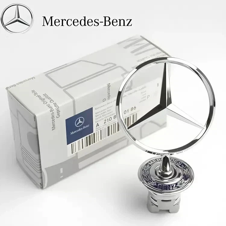 Fit Mercedes-Benz E350 E300 C300 C350 Standing Hood Star Emblem Ornament Badge Foto 1 de 4