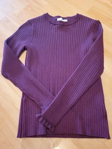 H&M Girls 8-10Y Burgandy Rib Sweater - Picture 1 of 1