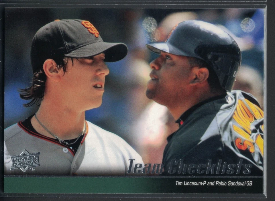 Upper Deck 2010 - Lista de verificación del equipo Tim Lincecum, Pablo Sandoval #594 Giants Foto 1 de 1