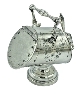 Antigua lanzadera y cuchara victoriana G. Fowler & Co plateada pedestal de azúcar - Imagen 1 de 7