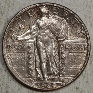 1928-D Standing Liberty Quarter, Auswahl fast unzirkuliert, schöne Farbe 0618-13 - Bild 1 von 4