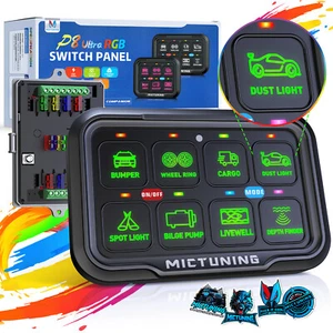 8 Gang Switch Panel On-Off Car LED Switch Panel Circuit Control Relay System Box - Picture 1 of 12