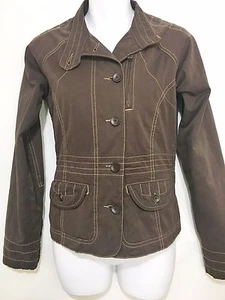 The North Face Womens XS Brown Cotton Blend Short Fitted Jacket Adventure Series - Picture 1 of 8