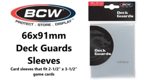 50 - 66 X 91mm Premium Anti-Glare Deck Guard Sleeves Package BCW - Picture 1 of 2
