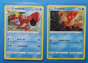 2x Crawdaunt 039/163 & 3x Corphish 038/163 Pokemon card Battle Styles NM - Bild 1 von 3