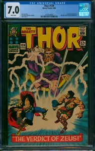 Thor #129 ❄️ CGC 7.0 BLANCO PG ❄️ ¡1ª ARIE! Hércules temprano Plutón Zeus Marvel 1966 - Imagen 1 de 2