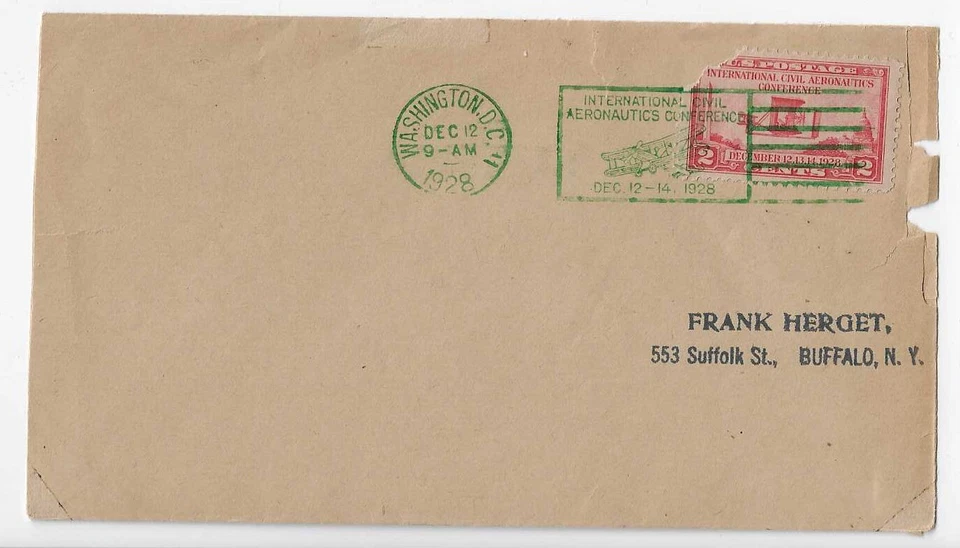 AERONAUTICS CONFERENCE #649 US FIRST DAY COVER 1928, NO CACHET FDC - Image 1 of 1