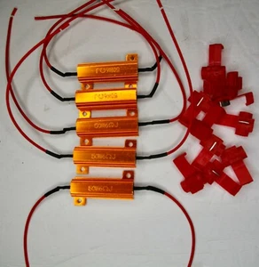 Résistance 6 ohms 5 % 50 watts avec fils et épissures en ligne 5 pièces par commande - Photo 1/3