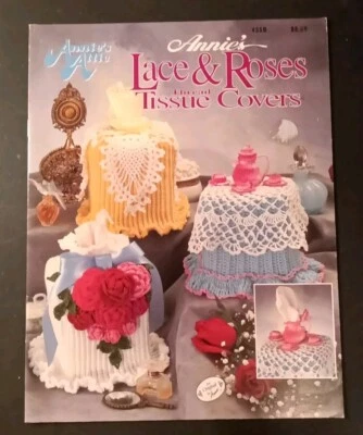 Annie's Attic #435B"LACE & ROSES THREAD TISSUE COVERS" 6 Design Crochet Pattern  - Image 1 of 2