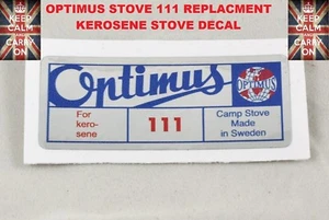 OPTIMUS KAMINOFEN 111 ERSATZ AUFKLEBER STICKER PETROLEUMOFEN PRIMUS KAMINOFEN - Bild 1 von 1