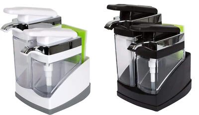 Casabella Sink Sider Duo With Sponge Storage for Dish & Hand Soap Black/White - Image 1 of 4