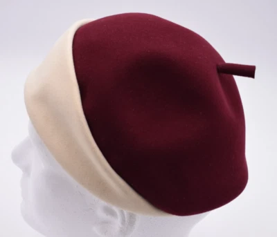 Sombrero boina Frank Olive Excello Tam de colección - marfil borgoña - para mujer Foto 1 de 4