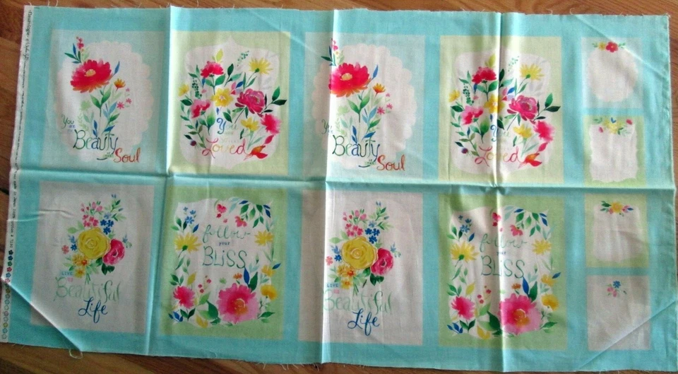 1 Pretty MODA "Fleurologie" Cotton Quilting/Wallhanging Fabric Panel - Image 1 of 1