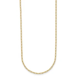 18k Yellow Gold Polished 1.4mm Solid Oval Link Chain Necklace 18" for Women - Picture 1 of 6