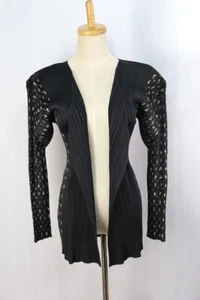 PLEATS PLEASE Black Cardigan Jacket ISSEY MIYAKE 176 8398 - Picture 1 of 5