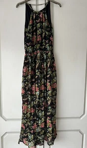 Oasis Black Floral maxi dress size 8 - Picture 1 of 10