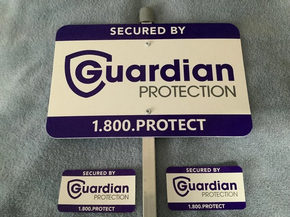 New Guardian Protection Lawn Sign With Pole & 2 Stickers ADT Yard Sign Fast Ship - Image 1 of 4
