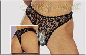 Lingerie erotica - perizoma sexy aperto in pizzo nero - Foto 1 di 2