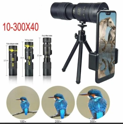 Monocular Telescope 4K Super Telephoto Zoom 10-300X40MM Portable For Smart Phone - Image 1 of 4