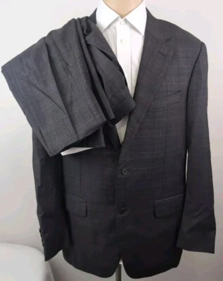 Canali Harry Rosen Mens Brown Check 2 Piece Suit Size 42R -W36 X 30 - Image 1 of 4