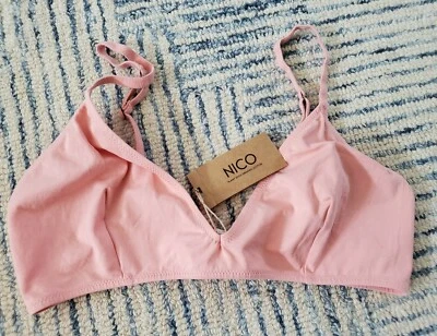 Sujetador triangular de algodón orgánico Nico teñido de planta rosa talla XL Foto 1 de 4