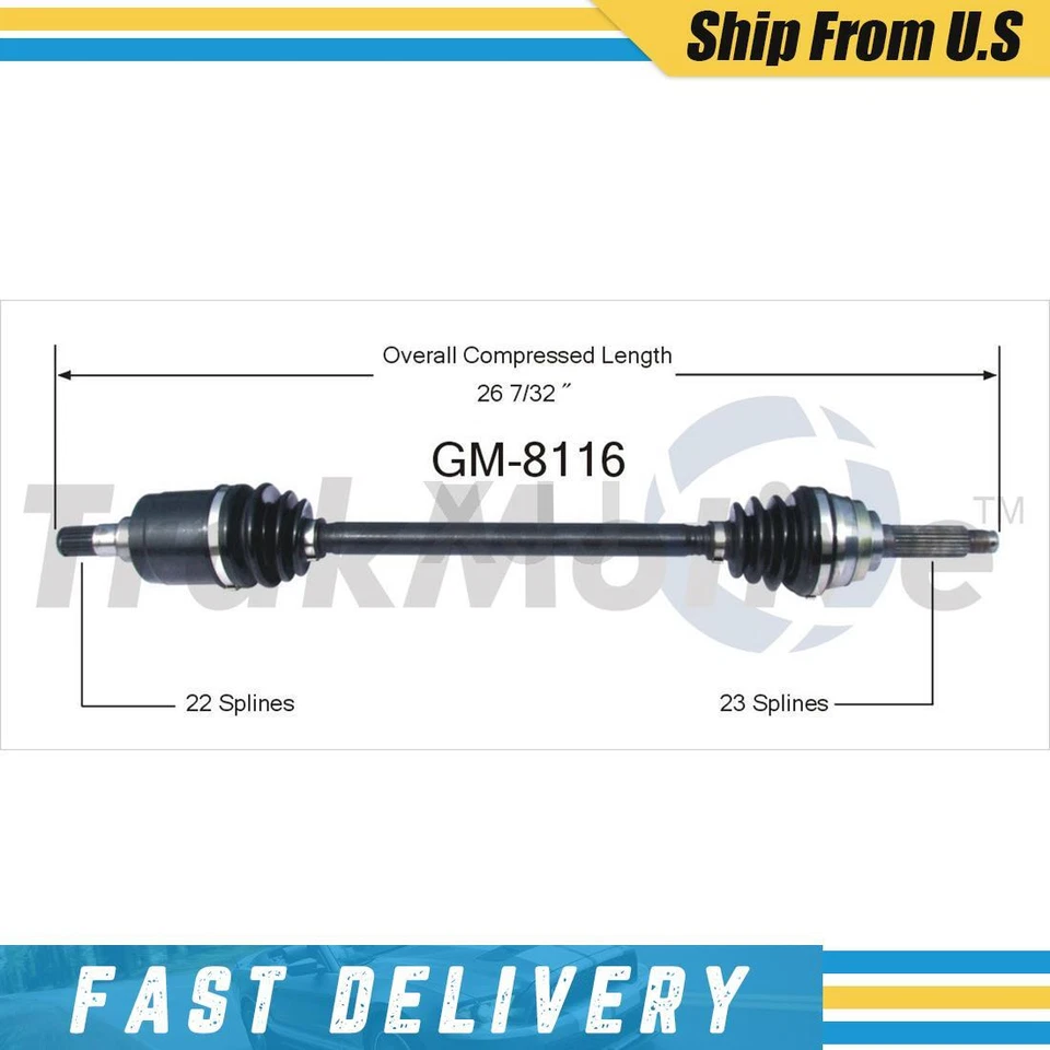 Передний левый шарнирный вал оси CV для Chevrolet Sprint 1985 1986 1987 1988 годов выпуска - Изображение 1 из 1