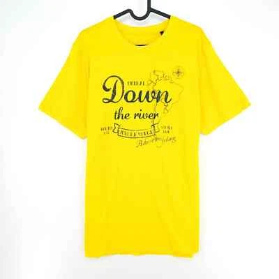 MCNEAL Hombre Amarillo Estampado Gráfico Camiseta Cuello Redondo Talla 2XL XXL - Imagen 1 de 4