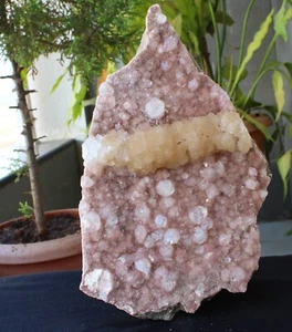 Cristales de apofilita con estilbita en minerales de matriz rosa claro espécimen India - Imagen 1 de 4