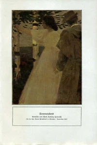 Sommerabend -- Ludwig Herterich  - Farbe - 1916 - Kunstdruck - Picture 1 of 1