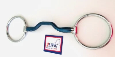 FLYING HORSE Loser Ring Mund getragen blau süßes Eisen Mullen Trense Pferd Bit (UK Lager)