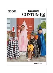 Simplicity Easy SEWING PATTERN S3061 Childrens Costume Capes & Hats Age 3-8 - Picture 1 of 8