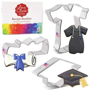 Graduation Cookie Cutters 3-Pc. Set Made in the USA by Ann Clark, Graduation ... - Picture 1 of 9
