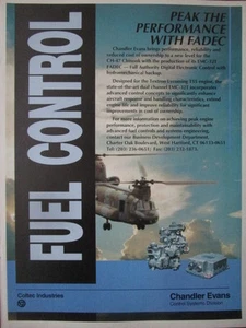 5/1992 PUB COLT INDUSTRIES COLTEC CHANDLER EVANS FADEC CH-47C CHINOOK T55 AD - Foto 1 di 1