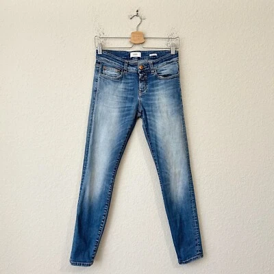 Pantalones de mezclilla ANTHROPOLOGIE CERRADOS Baker para mujer talla 25 azul ajustados tiro bajo recortados Foto 1 de 4