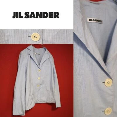 Mujer Talla M Chaqueta Abrigo Muy Bueno Jil Sander Camisa Diseño Rayas Chaqueta a Medida Ou Foto 1 de 4