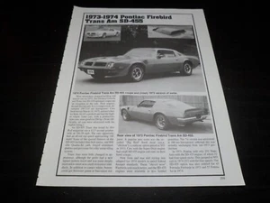 ORIGINALE 1973-1974 PONTIAC FIREBIRD TRANS AM SD-455 & 1973 GRAND AM SCRITTURA - Foto 1 di 2