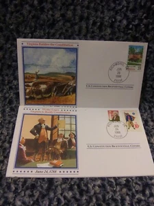2 U. S. CONTITUTION BICENTENNIAL COVERS VIRGINIA 1988 - Picture 1 of 7